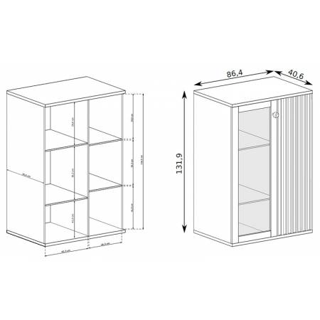 Witryna 86 cm Lamel