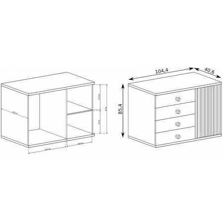 Komoda 101 cm Lamel