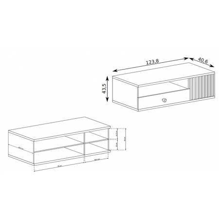 Stolik rtv 124 cm Lamel