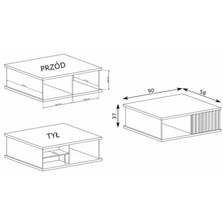 Stolik kawowy 90x58 cm Lamel