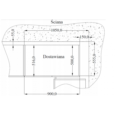 Szafka narożna dolna 105 cm kaszmir + biały CAROL 105 ND 1F BB