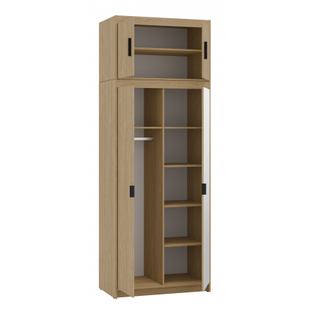 Szafa z nadstawką lustrem 90 cm TRINO dąb olejowany