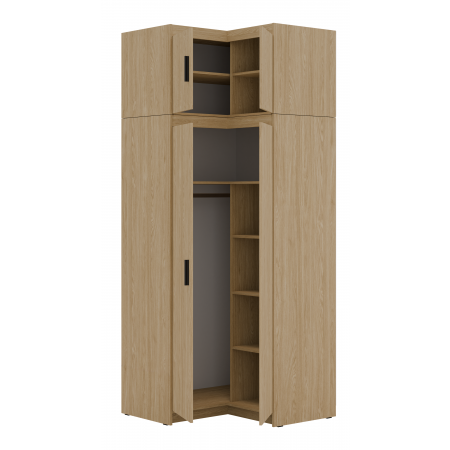 Szafa narożna z nadstawką  98 / 98 cm TRINO beżowa