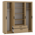 Szafa 4-drzwiowa z szufladami 176 cm garderoba TRINO dąb olejowany