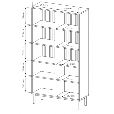Witryna wysoka LAVARO czarny + dąb evoke LED