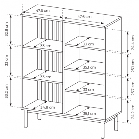 Witryna niska LAVARO czarny + dąb evoke LED