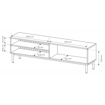 Stolik RTV 180 cm witryna LED LAVARO