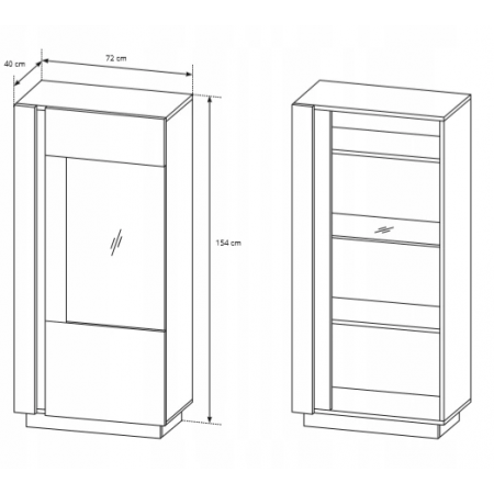 Witryna niska 72 cm Asgar