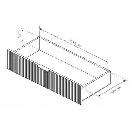 Szafa 4-drzwiowa 220 cm z lustrem i szufladami BALEO styl skandynawski