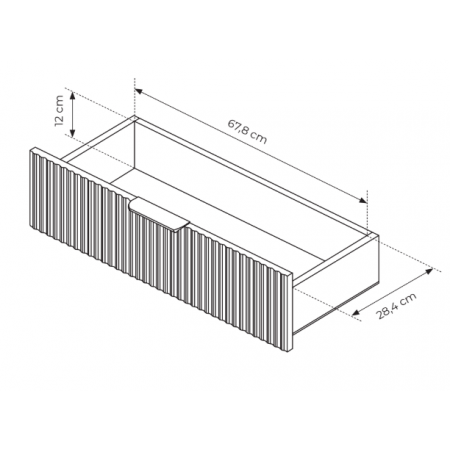 Komoda 138 cm szuflady ryflowane fronty beż + złoty zaokrąglone boki  LANETT