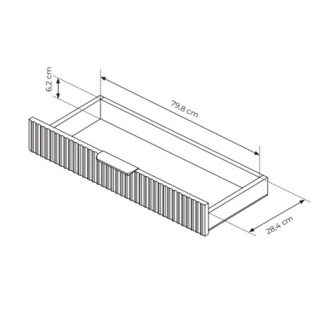 Toaletka 100 cm beż + złoty ryflowane fronty zaokrąglone boki  LANETT