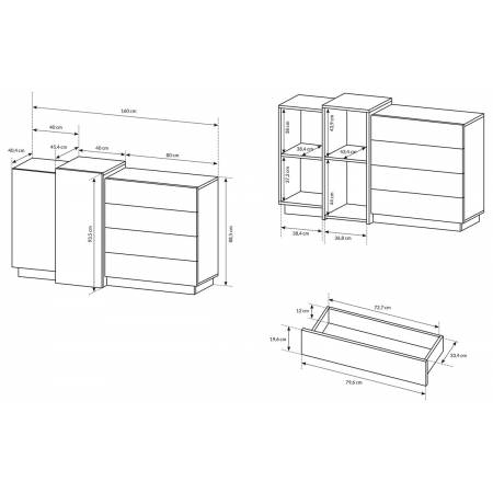 Komoda 160 cm Selso