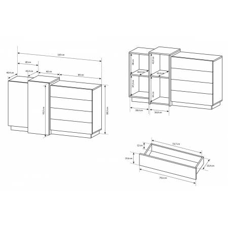 Komoda 160 cm Selso