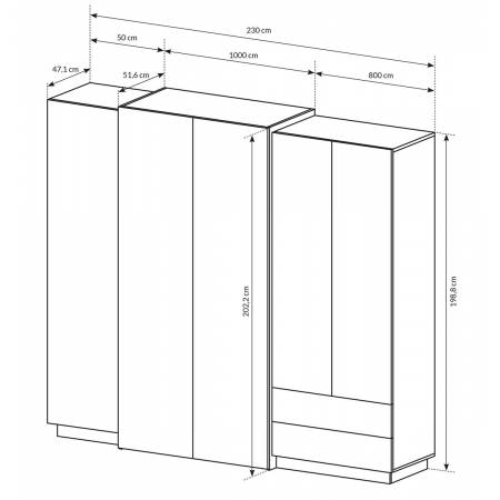 Szafa 230 cm Selso