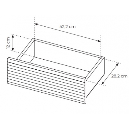 Ryflowana komoda 150 cm z szufladami + LED SIMO