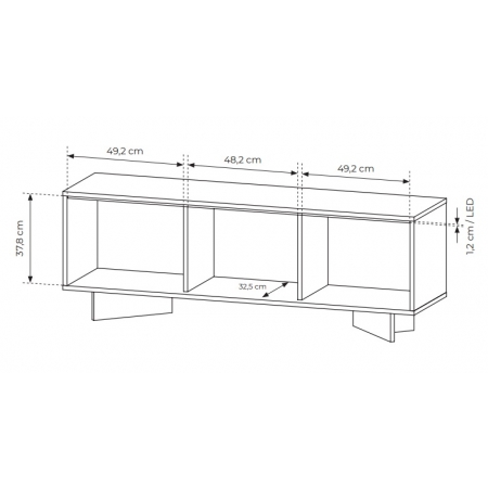 Ryflowana szafka RTV 150 cm  stolik pod telewizor + LED SIMO