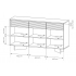 Ryflowana komoda 150 cm z szufladami + LED SIMO