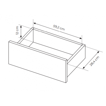 Stolik kawowy szufladą kwadratowy ryflowane fronty SONEO beżowa