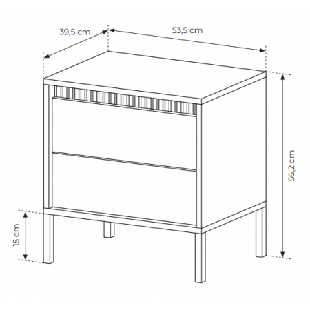 Stolik nocny beżowy z szufladami SONEO