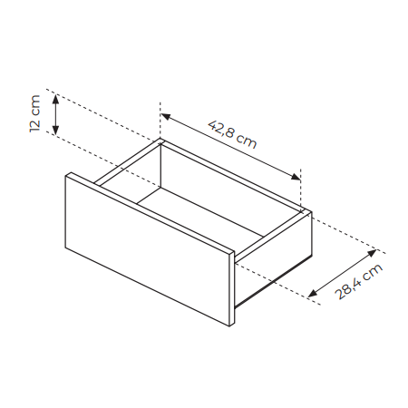 szafka nocna 63 cm TIAGO zaokrąglone boki