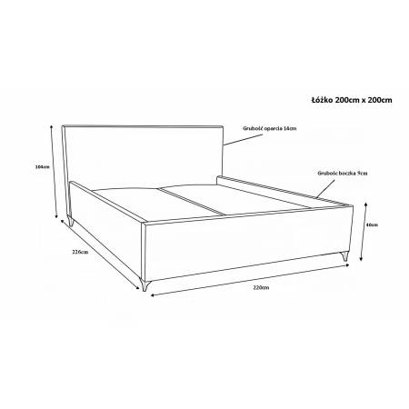 Łóżko tapicerowane z pojemnikiem 200 x 200 cm BENICI