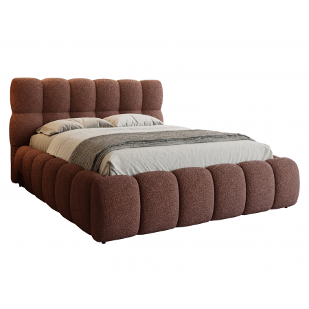 Łóżko tapicerowane z pojemnikiem 140 x 200 cm boucle TALIO