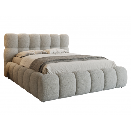 Łóżko tapicerowane z pojemnikiem 200 x 200 cm boucle TALIO