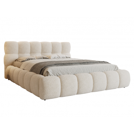 Łóżko tapicerowane z pojemnikiem 160 x 200 cm boucle TALIO