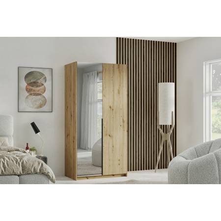 Szafa z lustrem 100 cm ALICE garderoba dąb artisan