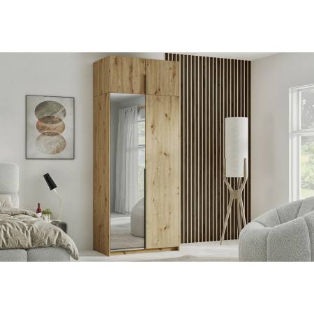 Szafa z lustrem 100 cm ALICE garderoba dąb artisan