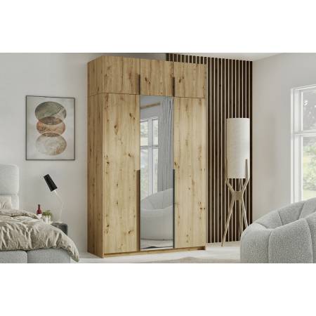 Szafa z lustrem 150 cm ALICE garderoba dąb artisan