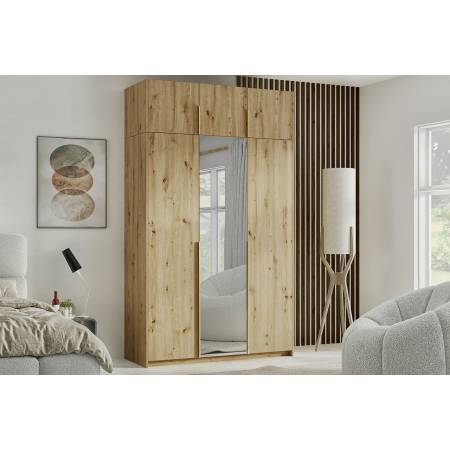 Szafa z lustrem 150 cm ALICE garderoba dąb artisan