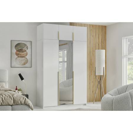 Szafa biała z nadstawką lustrem 150 cm ALICE garderoba