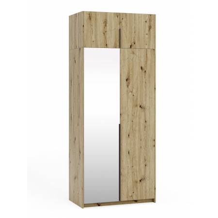 Szafa z nadstawką lustrem 100 cm ALICE garderoba dąb artisan