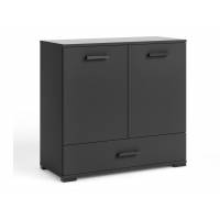 Komoda 90 cm czarna 2-drzwiowa z szufladą FIGO F-1