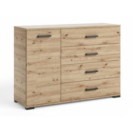 Komoda 120 cm dąb artisan 1-drzwiowa z szufladami FIGO F-2