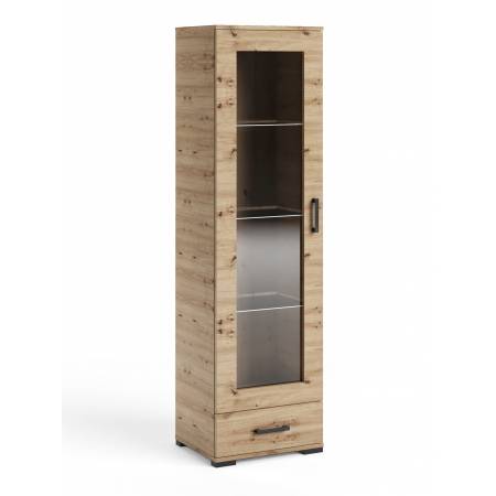Wąska witryna 50 cm z szufladą dąb artisan FIGO F-7