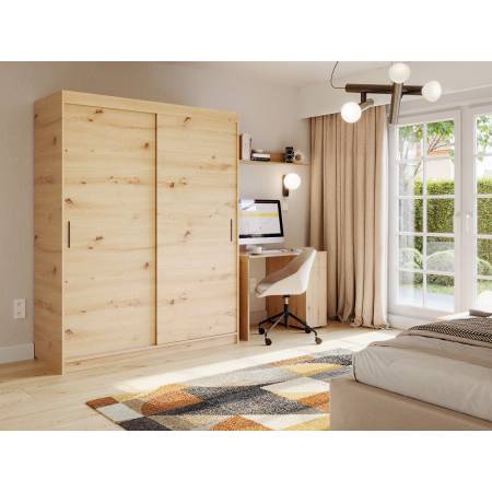 Szafa przesuwna 2-drzwiowa 180 cm INDIANA garderoba biała