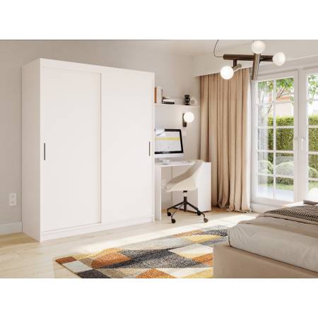 Szafa przesuwna 2-drzwiowa 180 cm INDIANA garderoba biała