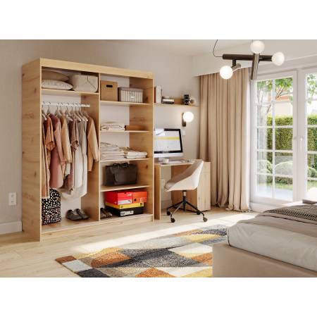 Szafa przesuwna 2-drzwiowa 180 cm INDIANA garderoba biała